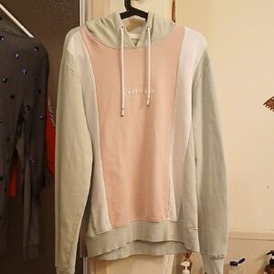Blind ROOSTER Pastel Colorblock Hoodie with 'Gratitude' Print. MEN'S M